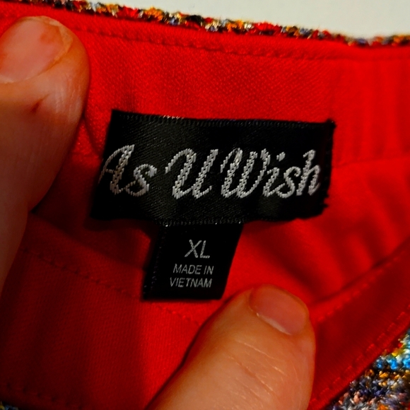 As U Wish Dress Sz XL, Strapless, Zig Zag, Ric Rak, Bright Colors, Hi/lo - Picture 3 of 7